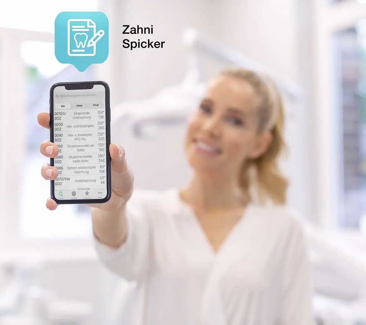 Zahni Spicker App mit kommentiertem Leistungskatalog für Zahnärzte und Zahnärztinnen