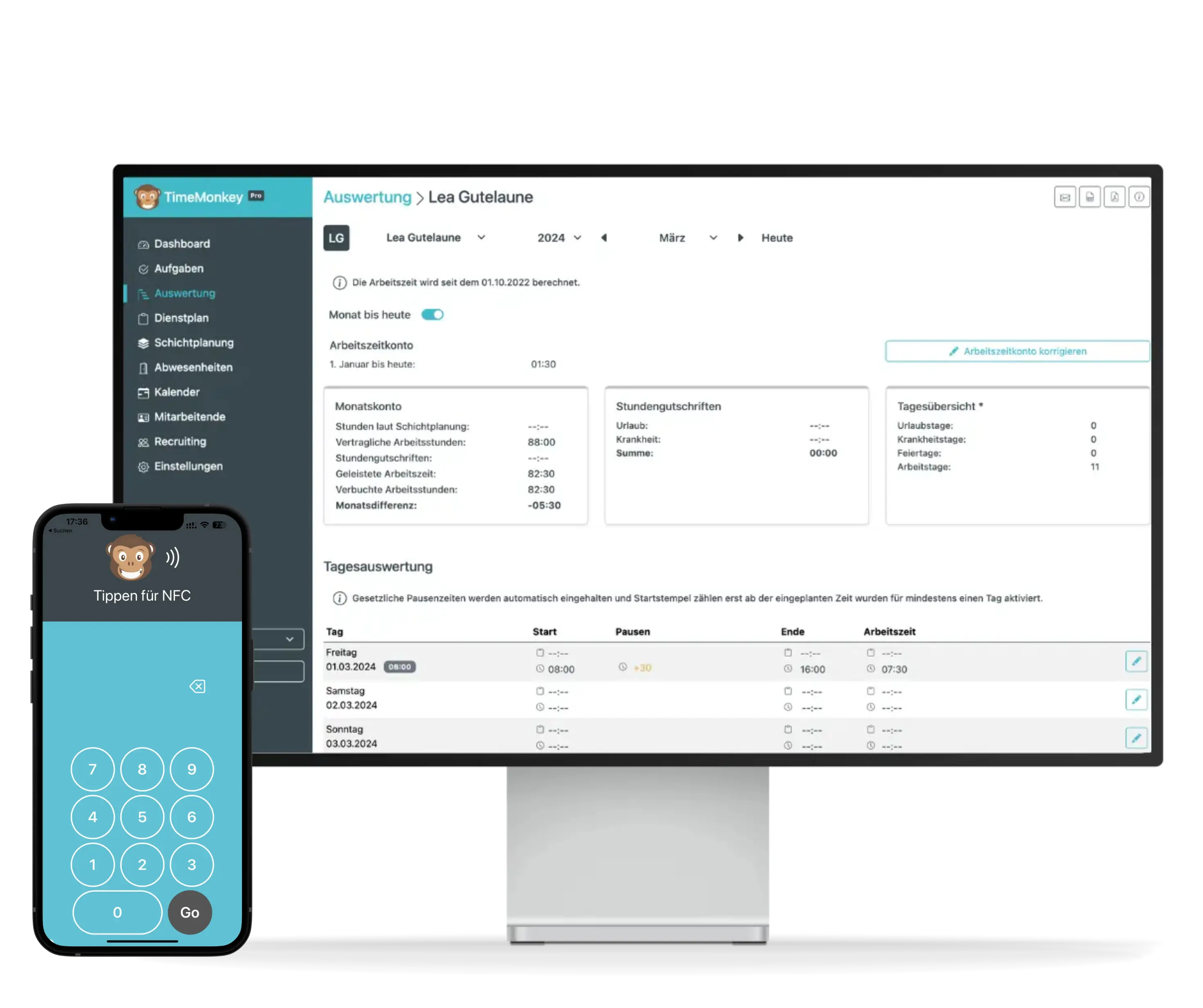 TimeMonkey - Zeiterfassung für KMU