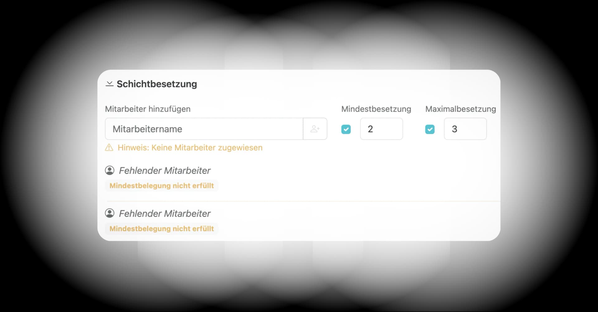 Schichtplanung mit Kapazitätsgrenzen - Mindest- und Maximalbesetzung definieren